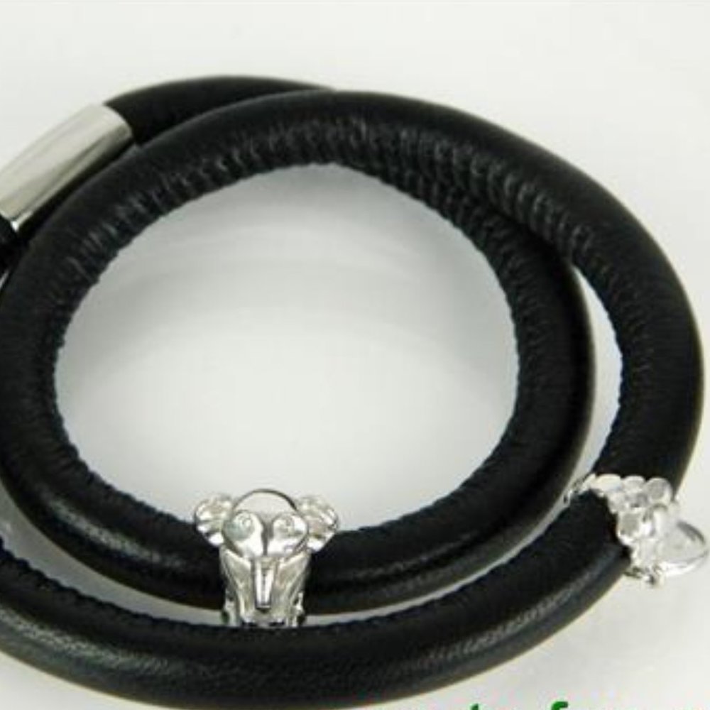 ENDLESS Black Double Sterling 2 Charm Bracelet 6"